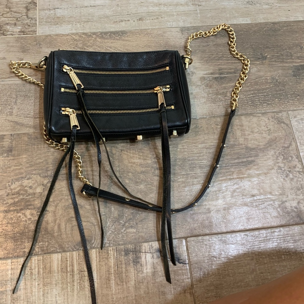 Rebecca Minkoff Mac Clutch CrossBody black and gold bag